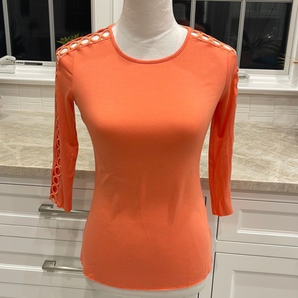 Bailey 44 Cosmic Circles coral top